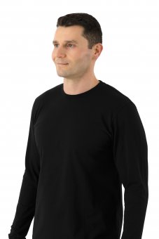 T-shirt manches Longues 100% Bio Noir - Fin de Serie - Vêtements