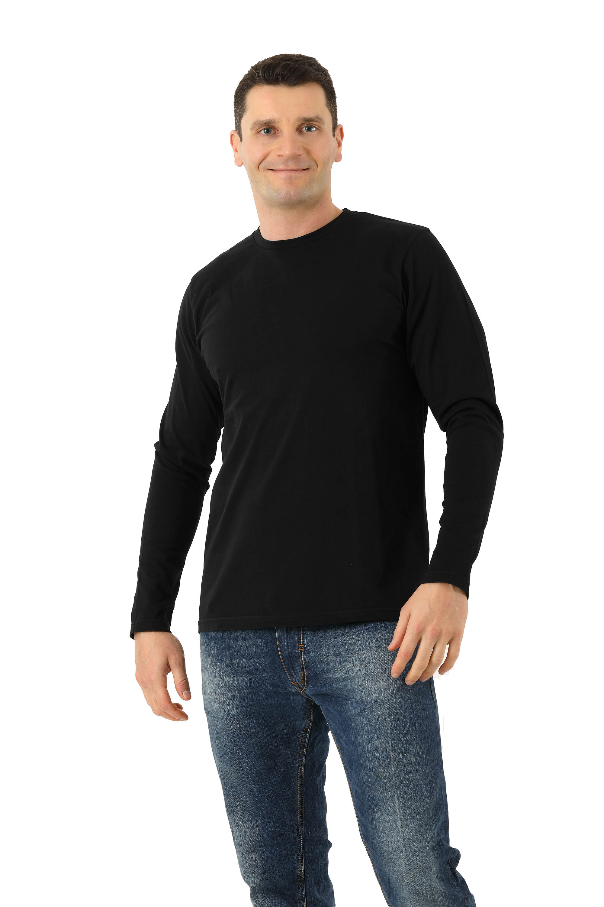 T-shirt manches Longues 100% Bio Noir - Fin de Serie - Vêtements